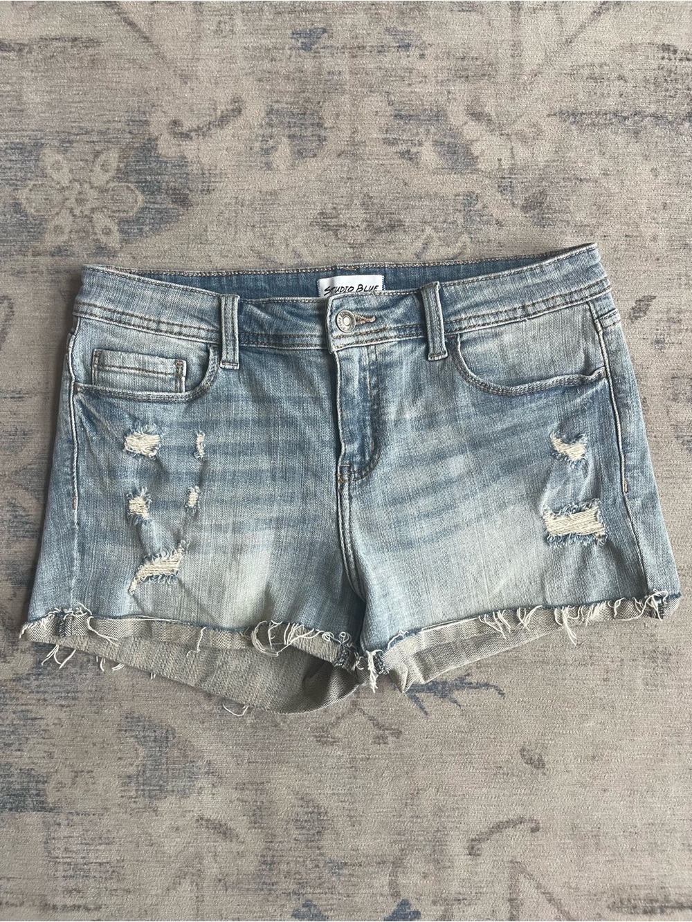 Studio Blue Distressed Denim Cutoff Shorts Size 29